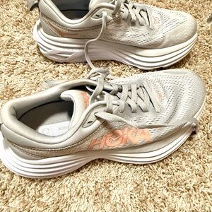 Hoka One One Women's Gray and Pink Sneakers